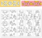 Animal Bookmark Clear Stamps 6.3x4.3 Rectangular PVC Silicone Stamps for Card Making DIY Scrapbooking Photo Album Journal