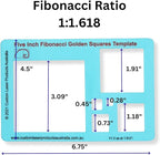 Fibonacci Template Set - Set of Stencil Templates for Drawing: 6" Circle, 6" Star, 5" Square Fibonacci-Inspired Set of Templates for Drawing Tool for Artists
