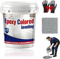 Epoxy Floor Paint, Epoxy Colored Sand Floor Paint, High-Gloss Marble Effect Self-Leveling Coating, Waterproof, Non-Slip, Ultra-Durable for Garage, Basement, Wood Floors (Sesame Gray,11 lb)