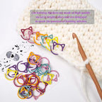 Fazanwey 30pcs Cat Stitch Markers with Storage Case, Metal Stitch Markers for Crocheting,Colorful Crochet Markers for Knitting Weaving Lovers