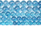 8mm 46pcs Blue Topaz Crystal Quartz Natural Stone Round Loose Beads for Jewelry Making DIY Bracelet Necklace Earrings