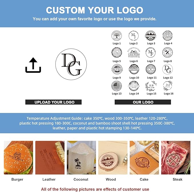 Custom Electric Branding Iron for Wood, Adjustable Temperature Wood Branding irons Personalized Wood Burning Letter Stamp for Leather Woodworking Tool, Handcraft & Wedding Gifts(2Inches)