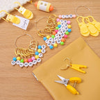 NIUGRECF DIY Knitting Tool Sets 27Pcs Including Number Beads Stitch Markers/Mini Scissors/Rotation Counter/Storage Bag - for Knitting Crocheting Weaving Sewing Quilting Jewelry Making.