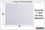 Dahle Vantage 10682 See-Through Premium Self-Healing Cutting Mat, 18"x24", 1/2" Grid, 5 Layers for Max Healing, Perfect for Crafts & Sewing, Clear