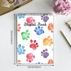 Cabreche Cute Sketchbook Top Spiral Bound Sketch Pad, 9 x 12 inch,100GSM Thick Paper,50 Sheets 100 Pages,Art Sketch Book Artistic Writing Drawing Paper for Girls Women Beginners-Dog Paw Prints
