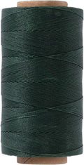 Round Waxed Polyester Thread 0.55mm, 440 Yards, Dark Green, Stiff 3 Ply Leather Wax String for Hand Sewing, Beading, Knotting, Book Binding, Upholstery, Macrame Jewelry and Bracelets Making
