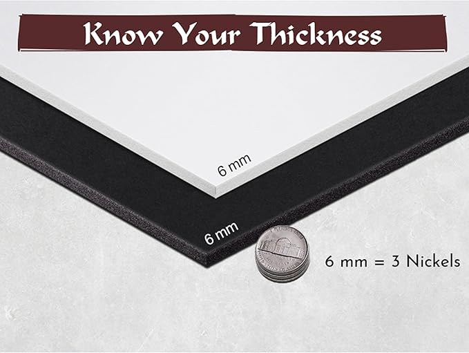 2-Pack Shape Retention EVA Cosplay Foam - 6mm Thick (Black) 14x39 inch High Density EVA Craft Foam Sheets - Premium 85 kg/m3 Heat Shape Material for DIY, Comic, Con or Halloween Costumes - The Foamory