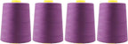 Mandala Crafts 4 Pack of Serger Threads Cones Spools - 20S/2 24000 Yards Polyester Mulberry Threads for Sergers Machine and Overlock Quilting Sewing Machine