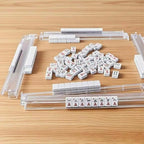Mahjong All-in-One Tile Rack & Pusher, Clear Acrylic Mahjong Rack and Pusher Combo, Enhanced Mah Jongg Tile Holders Set of 4，Color，with 4 Dics (Transparent)