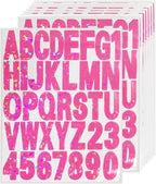 Starboling Letter Stickers,2 inch 8 Sheets Rose red Alphabet Sticker,Self Adhesive Vinyl Letter Stickers Mailbox Numbers,for Arts Crafts Outdoor Sign Poster Mailbox Sign Doors Mailboxes Car Truck