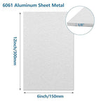6061 Aluminum Sheet Metal 6 x 12 x 1/8 Inch, Heavy Duty Aluminum Sheets Plates with Protective Film, 3MM Thick Flat Plain Panel Plate Solid Metal Sheet Plate for Crafting Structural Framing Base Plate