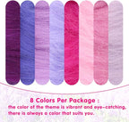Wonvoc Needle Felting Wool 80 g, 8 Colors Nature Wool Roving, Felting Wool Bulk, Wool Roving for Needle Felting, for DIY Craft Materials and Felting Wool Craftsmen, 10g/Color, Purple
