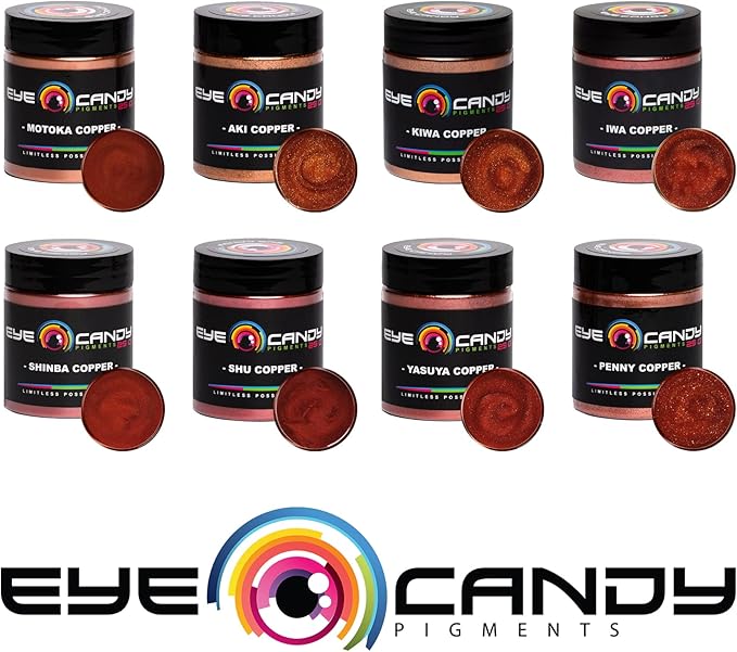 Eye Candy Pigments Premium Copper Mica Powder - Motoka Copper (50gr) - for Epoxy, Resin, Soap, Paint, Woodworking, Acrylic Pouring, Bath Bombs, Fishing Lures - DIY Arts and Crafts Additive