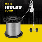 316 Stainless Steel Cable, 200FT 1/32IN Wire Rope 7 * 7 Strand with 50Pcs Aluminum Sleeves Stops, Guide Wire for Outdoor String Lights for String Lights Hanging, Clotheslines, Trellis (200FT)