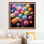 Disxvivy Cross Stitch Stamped Full Embroidery Kits DIY 11CT Cotton Thread Printed DIY Needlepoint Kits Craft Needlework Set Cross-Stitch Stamped Sets-Colorful Dandelion 18x18 inch