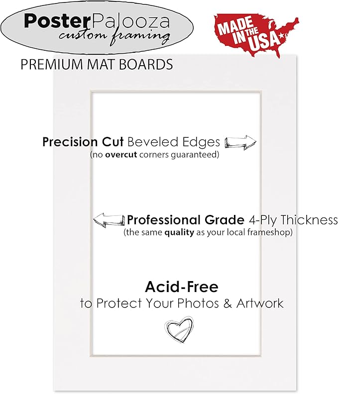 6x8 Mat for 8x10 Frame - Precut Mat Board Acid-Free Bay Blue 6x8 Photo Matte Made to Fit a 8x10 Picture Frame, Premium Matboard for Family Photos, Show Kits, Art, Picture Framing, Pack of 10 Mats