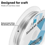 Art3d 18 Gauge Stainless Steel Wire, Bendable Soft Crafting Wire for Jewelry Making Earring Beading DIY Wrapping Sculpting - 120 FT Silver