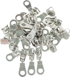 Leekayer #5 Silver Metallic Nylon Coil Zippers by The Yard Bulk 10 Yards White Tape with 25pcs Silver Sliders for DIY Sewing Tailor Craft Bag(White)