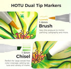 Alcohol Markers Brush Tip-120 Colors Dual Tip Brush & Chisel Art Marker Set for Artist Coloring Illustration with Line Art for Coloring, Colorless Blender, Swatch Card, Anti-bleed Pad