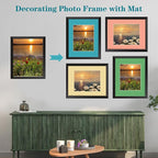ZBEIVAN 12 Packs Mixed Colors 11x14 Picture Frame Mats for 8x10 Photos, Artworks and Prints, White Core Bevel Cut Frame Mattes