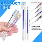 4 Colors Heat Erasable Pens: Fabric Marking Pens Auto-Vanishing Pen Sewing Friction Pens with 20pcs Replaceable Pen Refills for Sewing Quilting Dressmaking and Embroidery