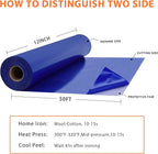 RENLITONG Blue Iron on Vinyl 12Inch by 50ft Roll HTV Heat Transfer Vinyl for T-Shirt HTV Rolls for All Cutter Machine - Easy to Cut & Weed for Heat Transfer Design