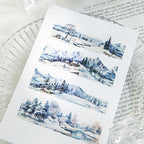 6 Rolls Landscape PET Tape,Transparent Nature Stickers for Scrapbook Supplies,Diaries,DIY Craft,Junk Journal,Album,Journaling(Mountain)