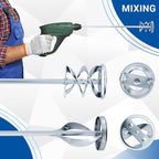 Set of 2 Paint Mixer for Drill Painting Mixer Stirrer Drill Attachment, 15.7" Mixing Paddles and 2.3" Mixing Impeller, Mix 1 to 3 Gallons of Paint, Resin, Concrete, and More