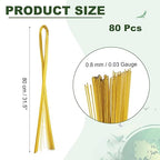 PATIKIL 32 Inch 22 Gauge Floral Stem Wire, 2 Pack/80 Pieces Bouquet Stem Paper Wrapped for DIY Crafts Flower Arrangements, Gold Tone