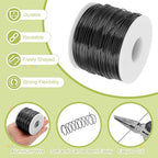 MECCANIXITY 18 Gauge Anodized Aluminum Craft Wire Bendable Bonsai Training Wire 492 Feet 1mm for Sculpting Crafts Wreath Floral Beading Jewelry Making, Black