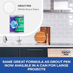 Grout Pen White Grout Paint: Waterproof Tile Paint Grout Refresh Restorer for Floor, Kitchen & Bathroom Shower Tiles - White - Can Size for Larger Projects - 125ml (4.2oz)