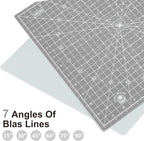 Headley Tools 12"x12" Rotating Cutting Mat, Self Healing Mat with 360-Degree Rotation & Anti-Slip Base, Sewing Board Cutting Mat Perfect for Fabric Quilting Leather Hobby Project, Grey