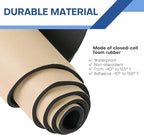 MYFULLY Sponge Neoprene Roll with Adhesive, Waterproof Foam Rubber Sheet Cut to Multiple Dimensions and Lengths for Shock Pad, Gaskets, DIY, Crafts (1/4" Thick x12 Wide x 54" Long)