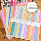 Scrapbook Paper 12x12, Double-Sided Suede Textured Scrapbook Paper Set 24 Sheets/ 24 Designs, Bohemian Patterned Craft Paper for Junk Journals Greeting Cards Album Decoration (Soft Romantic, 12x12 in)