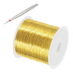 PATIKIL 26 Guage/ 0.4 mm 328 Feet Jewelry Craft Wire, Copper Beading Wire with Plier for Beading Jewelry Making Supplies Earrings Bracelets Accessories Sculptures Gardening, Gold