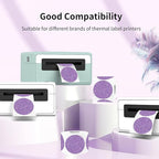 1.5" Holographic Direct Thermal Label Stickers, Round Printable Thermal Printer Sticker Labels for Gift Wrapping, Self-Adhesive- Glitter Purple