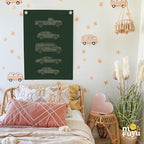 Toddler Boy Room Decor,Car Room Decor Linen Canvas Banner,Retro Car Wall Hanging Flag Banner for Little Boy Bedroom,Playroom Nursery 18x25 Inch