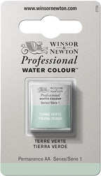 Winsor & Newton Professional Water Colour Paint, Half Pan, Terre Verte