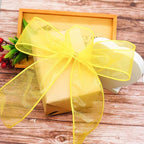 CT CRAFT LLC Sheer Organza Wired Ribbon 2.5" x 50Yards Yellow for Wedding Chair Bow Flora Bouquet Gift Wrapping Christmas Tree Home Decor Wreath