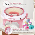 BZVV Knitting Machine for SENTRO 48 Needles Smart Knitting Crochet Machine with Row Counter for Adults and Beginners, Knitting Board Rotating Double Loom, Weaving Loom Machine Kit New Year Gifts