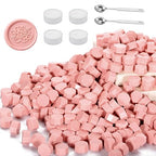 Yoption 360Pcs Dusty Pink Sealing Wax Beads, Sealing Wax Kit for Wax Seal Stamp, Hexagon Wax Seal Beads with 4Pcs Tea Candles and 2 Wax Seal Spoon