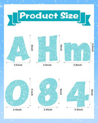 237 Pcs Glitter Bulletin Board Letters, Numbers and Punctuation, Poster Board Letters Alphabet Cut Out Cardboard Letters Accessories for Classroom Display Decorating Supplies 4inch (Light Blue)