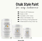 Chalky Chicks All-in-One Chalk Paint for Furniture or Cabinet - 32 Fl Oz - Matte Finish Buttermilk (White) for Metal, Wood Furniture Paint - No Sanding All-in-One for Home Decor & Crafts, USA Made