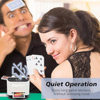 All-in-One Automatic Card Shuffler and Dealer,with 8 Remotes,Programmable Dealer,Card Shuffler 2 Deck,360° Rotation,Ultra Quiet,Rechargeable,up to 12 Players,for All Card Games (White&Black)
