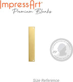 ImpressArt - Premium Metal Stamping Rectangle Blanks for Metal Stamping and Jewelry Making (24 Pack) (1/4" x 1 1/2" Rectangle w/Holes, Brass)