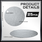 Frienda 25 Pcs Drum Top Absorbent Pads for 55 Gallon Drums Barrel Oil Absorbent Pads Mat 22 Inch Diameter Lid Oil Mat with Bungs 0.75 Inch Diameter and 2 Inch Diameter, Gray
