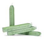 Mceal Sealing Wax Stick with Wick Flower De Luce of France Retro 10 Pieces Pack (Sage Green)