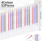 JANYUN 8 Pieces Heat Erasable Pens for Fabric with 52 Refills Fabric Marking Pens Fabric Markers for Quilting Sewing DIY Dressmaking Fabrics Tailors Chalk (60)