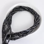 Natural Black Spectrolite Cylinder Tube Beads 4x13mm 38cm/str Loose Semi Gemstone Stone Beads for Making Bracelets Necklace Earrings