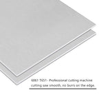 2Pack 6061 T651 Aluminum Sheet Metal 6" x 12" x 1/16"(0.06”) Flat Plain Thin Aluminum Plate Covered with Protective Film, 1.5mm Heat Treatable Rectangle Aluminum Metal Plate for Crafting, lndustry